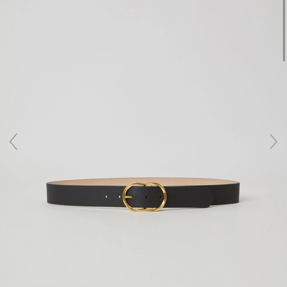 B-Low the Belt Black Belt with Gold Oval Buckle